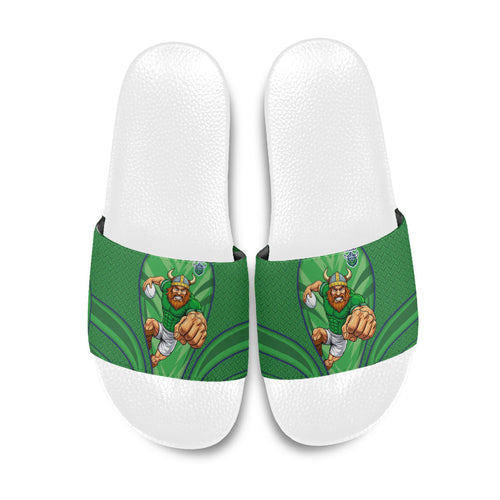 Canberra Raiders Rugby Mascot Slide Sandals Australian Rugby Culture - Tribal Inspired Viking Warrior