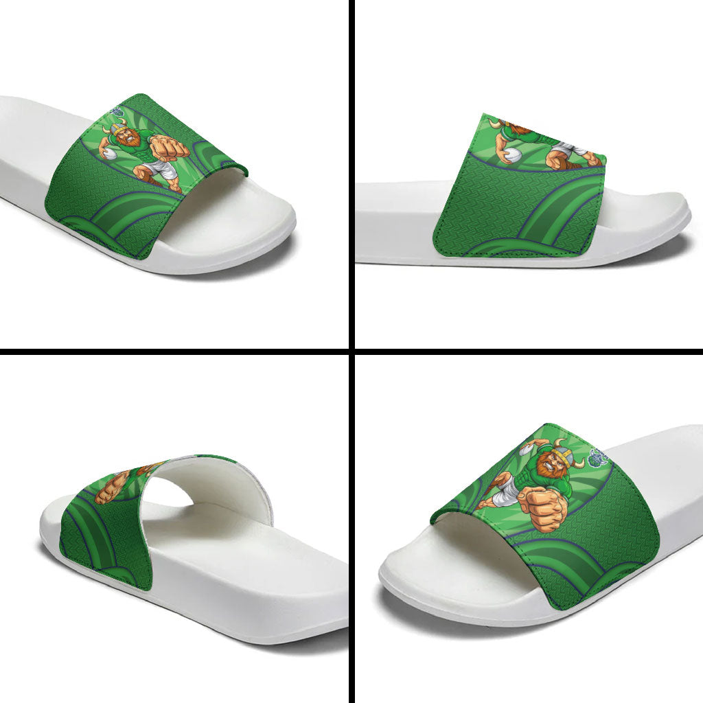 Canberra Raiders Rugby Mascot Slide Sandals Australian Rugby Culture - Tribal Inspired Viking Warrior
