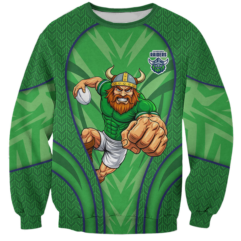 Canberra Raiders Rugby Mascot Sweatshirt Australian Rugby Culture - Tribal Inspired Viking Warrior