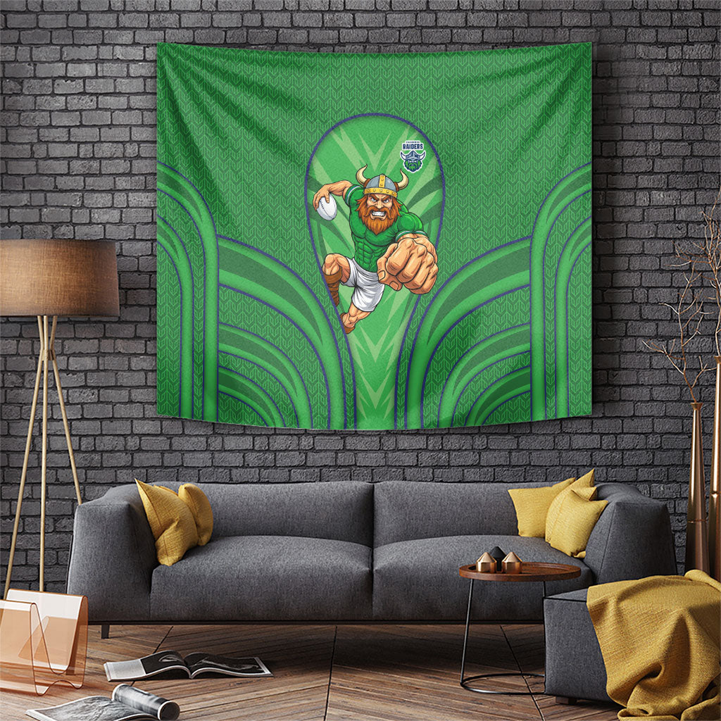 Canberra Raiders Rugby Mascot Tapestry Australian Rugby Culture - Tribal Inspired Viking Warrior