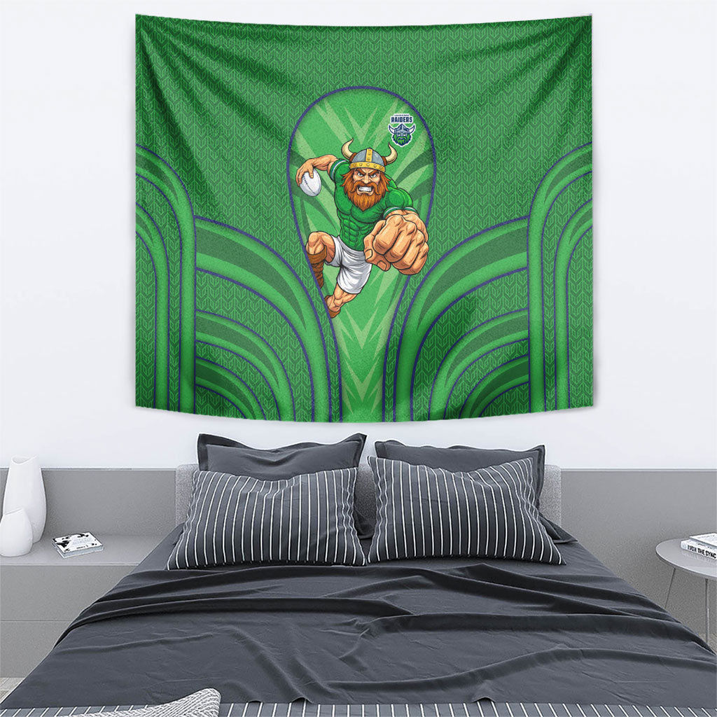 Canberra Raiders Rugby Mascot Tapestry Australian Rugby Culture - Tribal Inspired Viking Warrior