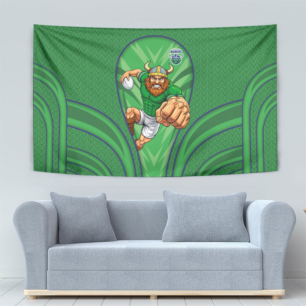 Canberra Raiders Rugby Mascot Tapestry Australian Rugby Culture - Tribal Inspired Viking Warrior