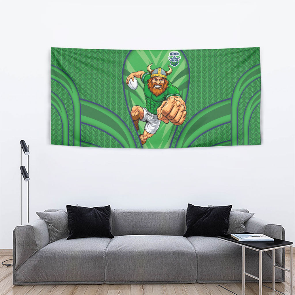 Canberra Raiders Rugby Mascot Tapestry Australian Rugby Culture - Tribal Inspired Viking Warrior
