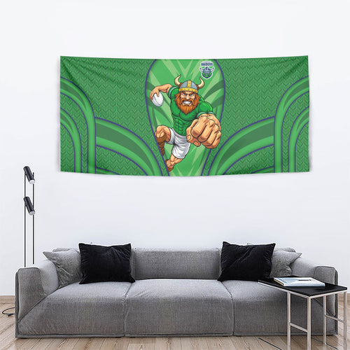 Canberra Raiders Rugby Mascot Tapestry Australian Rugby Culture - Tribal Inspired Viking Warrior