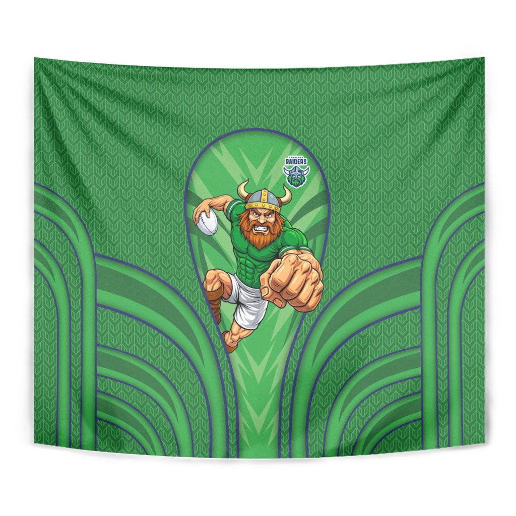 Canberra Raiders Rugby Mascot Tapestry Australian Rugby Culture - Tribal Inspired Viking Warrior
