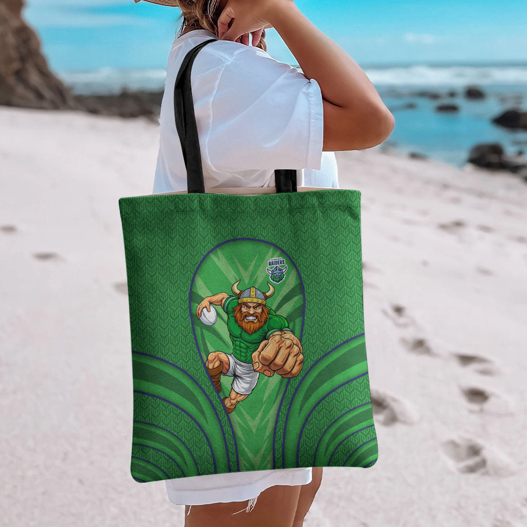 Canberra Raiders Rugby Mascot Tote Bag Australian Rugby Culture - Tribal Inspired Viking Warrior