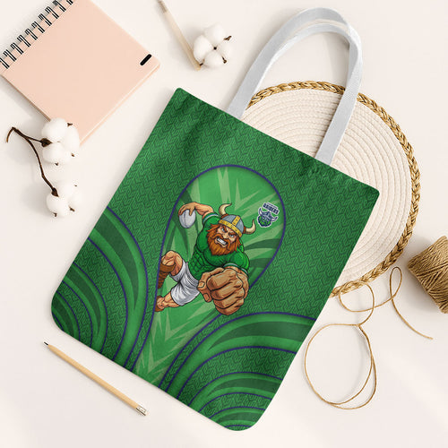 Canberra Raiders Rugby Mascot Tote Bag Australian Rugby Culture - Tribal Inspired Viking Warrior