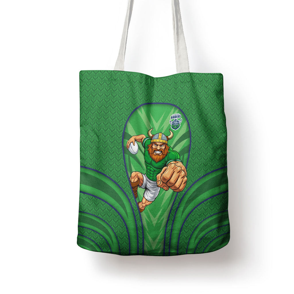 Canberra Raiders Rugby Mascot Tote Bag Australian Rugby Culture - Tribal Inspired Viking Warrior