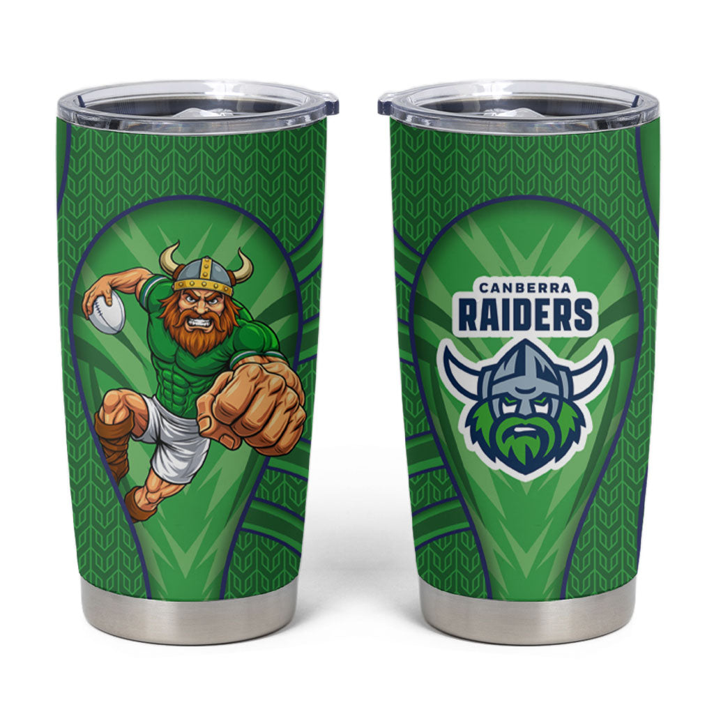 Canberra Raiders Rugby Mascot Tumbler Cup Australian Rugby Culture - Tribal Inspired Viking Warrior