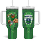 Canberra Raiders Rugby Mascot Tumbler With Handle Australian Rugby Culture - Tribal Inspired Viking Warrior