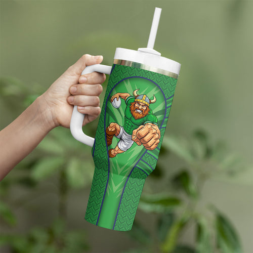 Canberra Raiders Rugby Mascot Tumbler With Handle Australian Rugby Culture - Tribal Inspired Viking Warrior