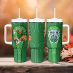 Canberra Raiders Rugby Mascot Tumbler With Handle Australian Rugby Culture - Tribal Inspired Viking Warrior