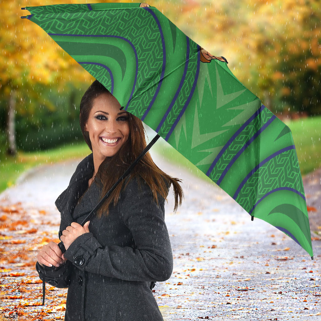 Canberra Raiders Rugby Mascot Umbrella Australian Rugby Culture - Tribal Inspired Viking Warrior
