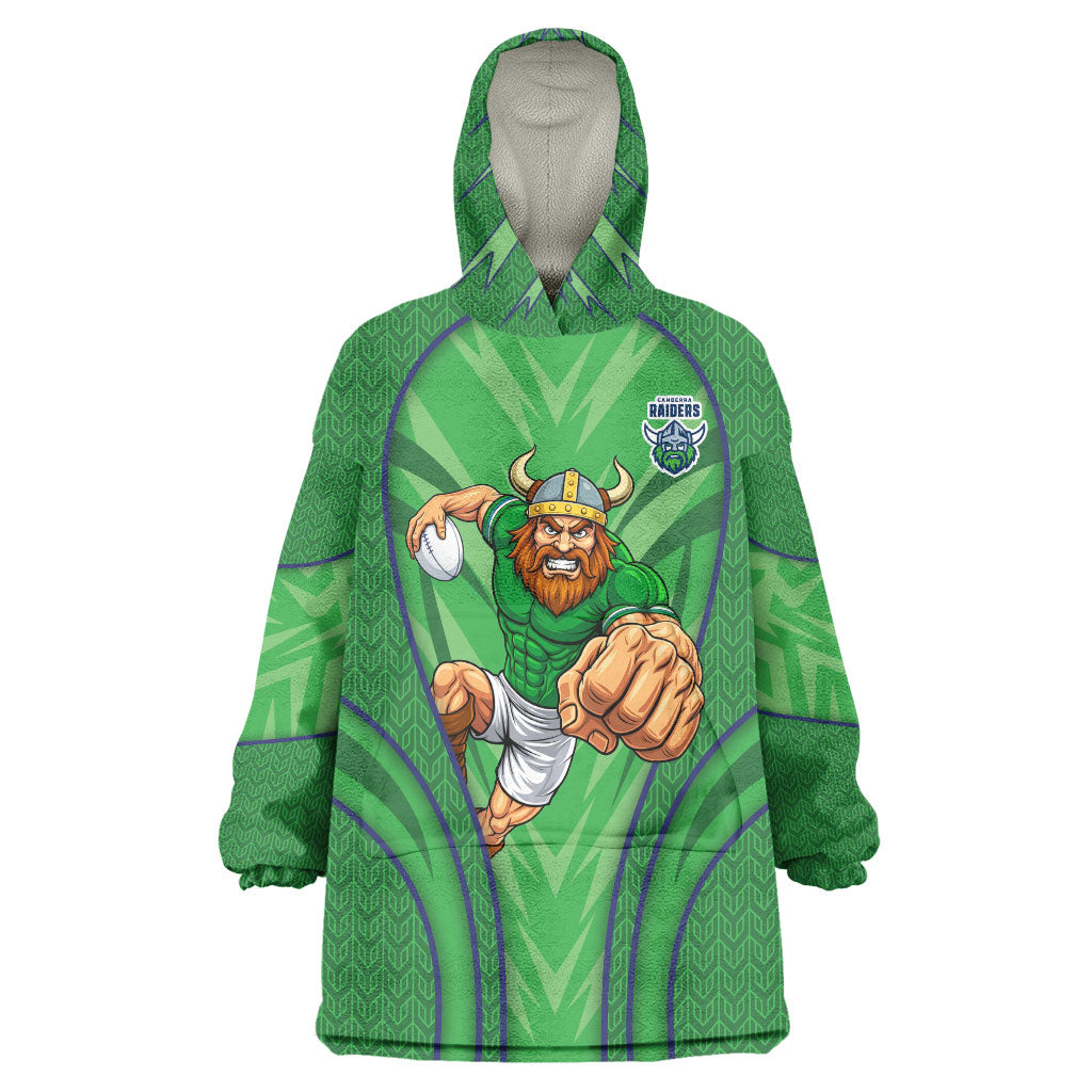 Canberra Raiders Rugby Mascot Wearable Blanket Hoodie Australian Rugby Culture - Tribal Inspired Viking Warrior