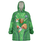 Canberra Raiders Rugby Mascot Wearable Blanket Hoodie Australian Rugby Culture - Tribal Inspired Viking Warrior