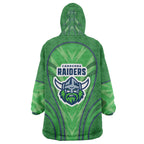 Canberra Raiders Rugby Mascot Wearable Blanket Hoodie Australian Rugby Culture - Tribal Inspired Viking Warrior