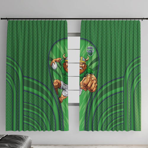 Canberra Raiders Rugby Mascot Window Curtain Australian Rugby Culture - Tribal Inspired Viking Warrior