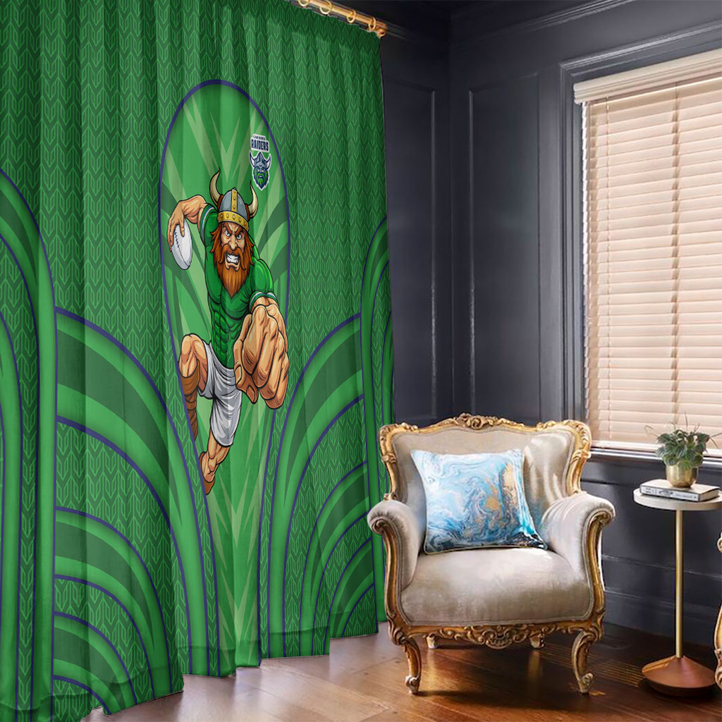 Canberra Raiders Rugby Mascot Window Curtain Australian Rugby Culture - Tribal Inspired Viking Warrior