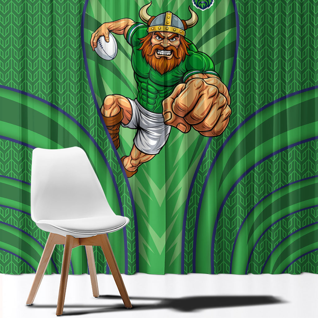 Canberra Raiders Rugby Mascot Window Curtain Australian Rugby Culture - Tribal Inspired Viking Warrior