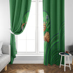 Canberra Raiders Rugby Mascot Window Curtain Australian Rugby Culture - Tribal Inspired Viking Warrior