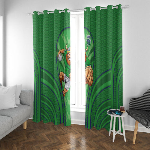 Canberra Raiders Rugby Mascot Window Curtain Australian Rugby Culture - Tribal Inspired Viking Warrior