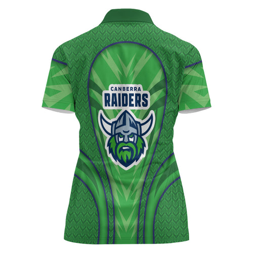 Canberra Raiders Rugby Mascot Women Polo Shirt Australian Rugby Culture - Tribal Inspired Viking Warrior