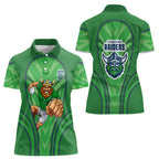 Canberra Raiders Rugby Mascot Women Polo Shirt Australian Rugby Culture - Tribal Inspired Viking Warrior