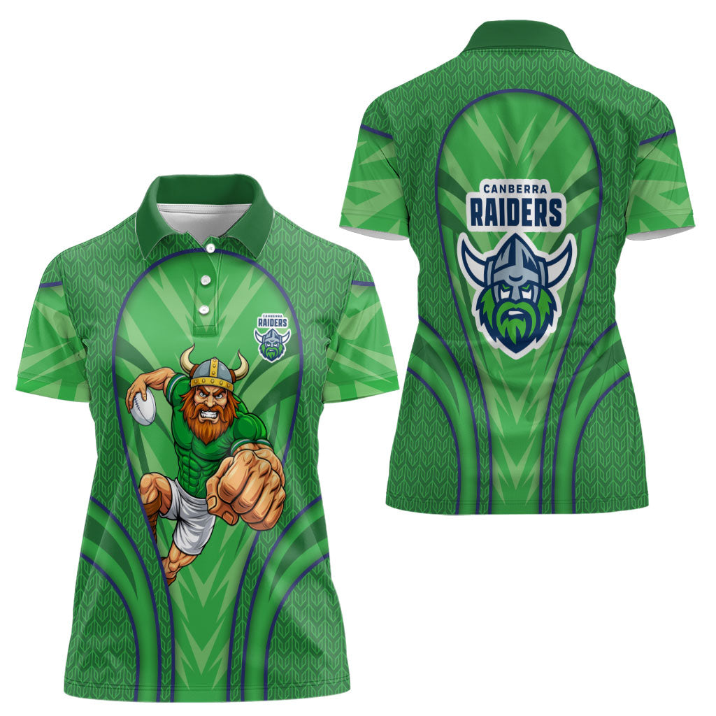 Canberra Raiders Rugby Mascot Women Polo Shirt Australian Rugby Culture - Tribal Inspired Viking Warrior