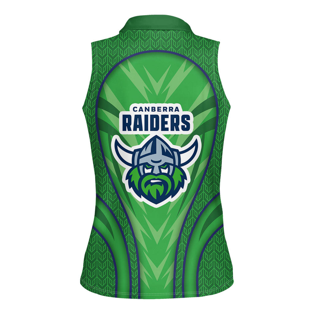 Canberra Raiders Rugby Mascot Women Sleeveless Polo Shirt Australian Rugby Culture - Tribal Inspired Viking Warrior