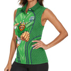 Canberra Raiders Rugby Mascot Women Sleeveless Polo Shirt Australian Rugby Culture - Tribal Inspired Viking Warrior