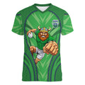 Canberra Raiders Rugby Mascot Women V-Neck T-Shirt Australian Rugby Culture - Tribal Inspired Viking Warrior