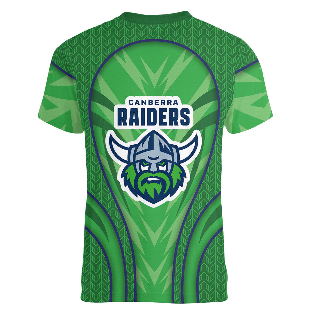 Canberra Raiders Rugby Mascot Women V-Neck T-Shirt Australian Rugby Culture - Tribal Inspired Viking Warrior
