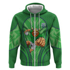 Canberra Raiders Rugby Mascot Zip Hoodie Australian Rugby Culture - Tribal Inspired Viking Warrior