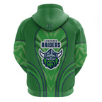 Canberra Raiders Rugby Mascot Zip Hoodie Australian Rugby Culture - Tribal Inspired Viking Warrior