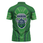 Canberra Raiders Rugby Mascot Zipper Polo Shirt Australian Rugby Culture - Tribal Inspired Viking Warrior