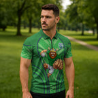 Canberra Raiders Rugby Mascot Zipper Polo Shirt Australian Rugby Culture - Tribal Inspired Viking Warrior