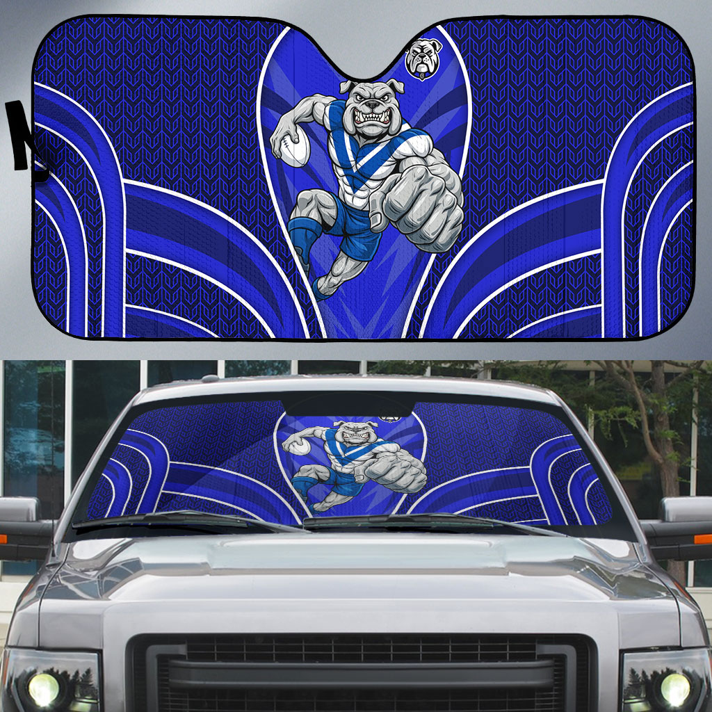 Canterbury Bankstown Bulldogs Rugby Mascot Auto Sun Shade Australian Rugby Culture - Tribal Inspired Bulldog