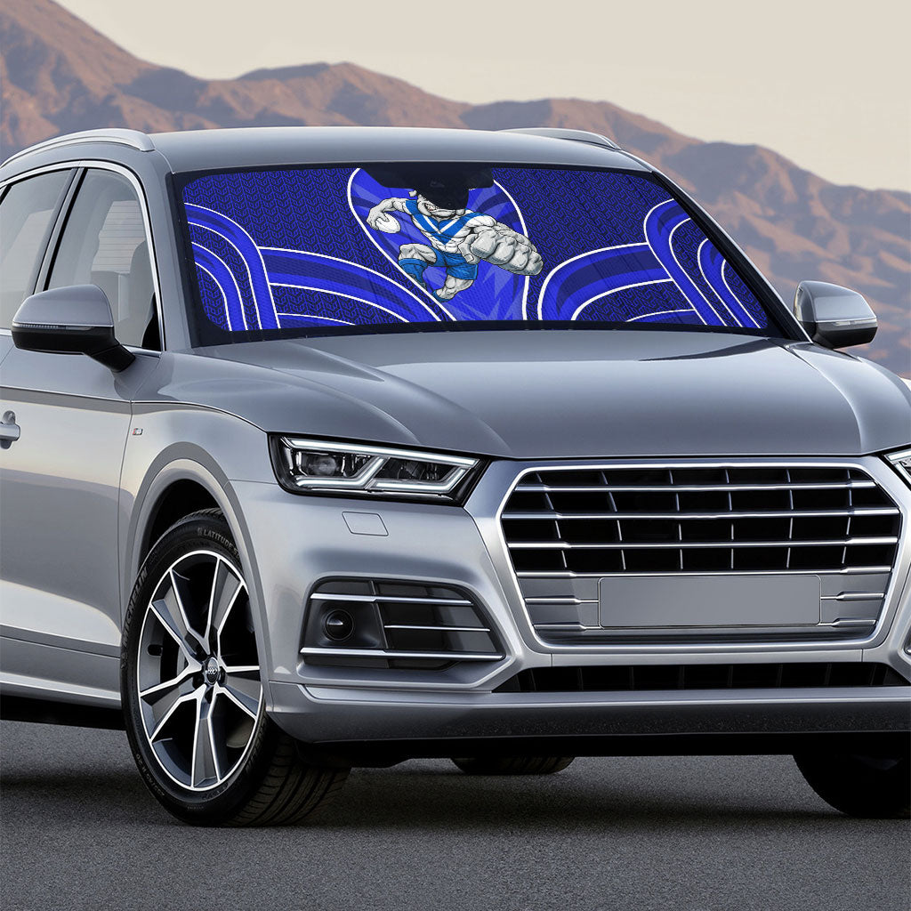 Canterbury Bankstown Bulldogs Rugby Mascot Auto Sun Shade Australian Rugby Culture - Tribal Inspired Bulldog