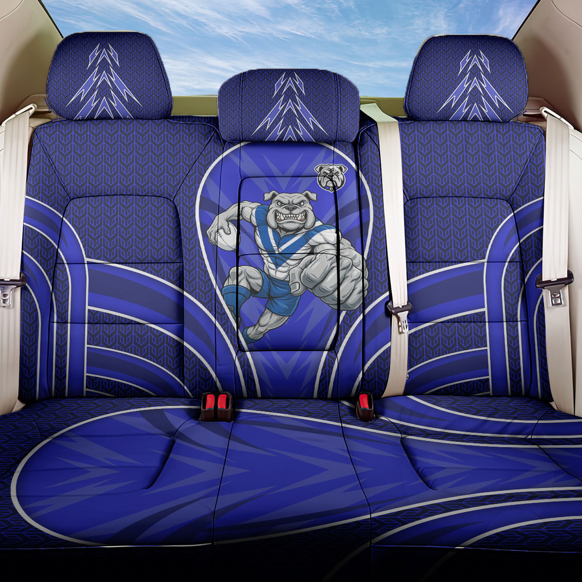Canterbury Bankstown Bulldogs Rugby Mascot Back Car Seat Cover Australian Rugby Culture - Tribal Inspired Bulldog