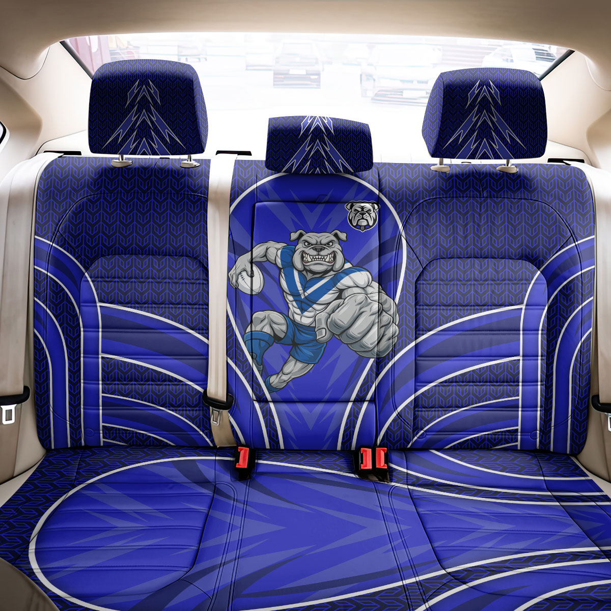 Canterbury Bankstown Bulldogs Rugby Mascot Back Car Seat Cover Australian Rugby Culture - Tribal Inspired Bulldog
