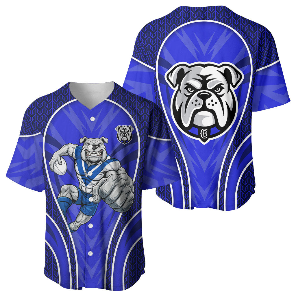 Canterbury Bankstown Bulldogs Rugby Mascot Baseball Jersey Australian Rugby Culture - Tribal Inspired Bulldog