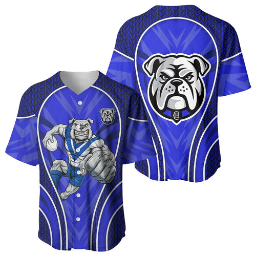 Canterbury Bankstown Bulldogs Rugby Mascot Baseball Jersey Australian Rugby Culture - Tribal Inspired Bulldog
