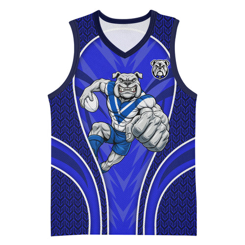 Canterbury Bankstown Bulldogs Rugby Mascot Basketball Jersey Australian Rugby Culture - Tribal Inspired Bulldog