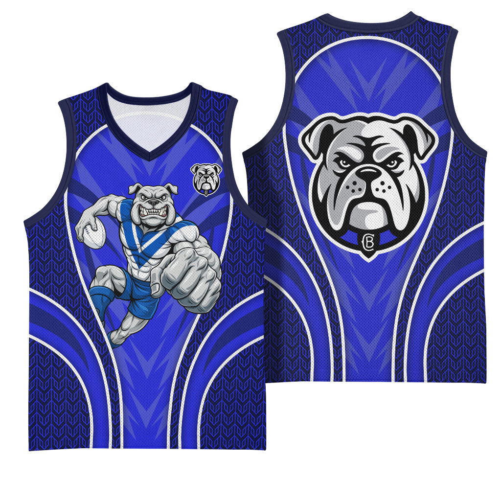 Canterbury Bankstown Bulldogs Rugby Mascot Basketball Jersey Australian Rugby Culture - Tribal Inspired Bulldog