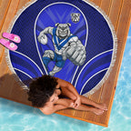Canterbury Bankstown Bulldogs Rugby Mascot Beach Blanket Australian Rugby Culture - Tribal Inspired Bulldog
