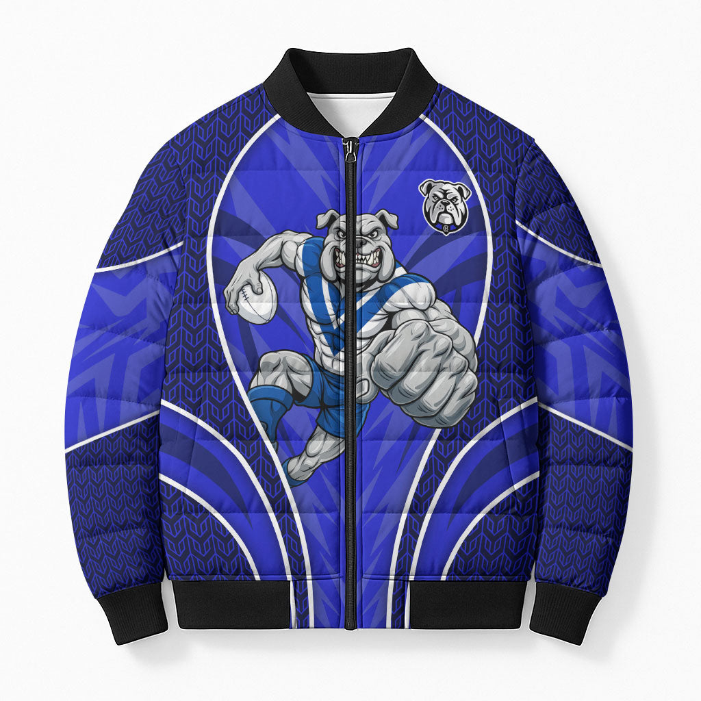 Canterbury Bankstown Bulldogs Rugby Mascot Bomber Puffer Jacket Australian Rugby Culture - Tribal Inspired Bulldog