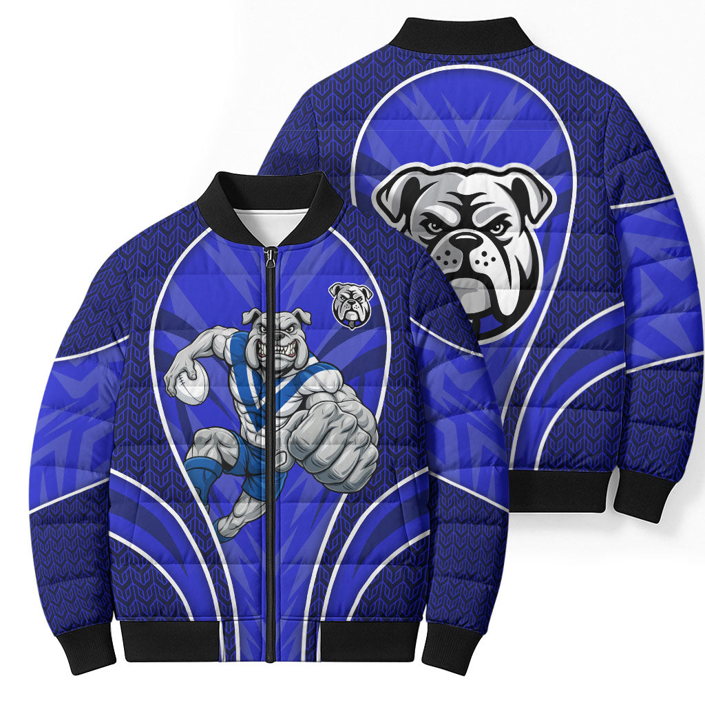Canterbury Bankstown Bulldogs Rugby Mascot Bomber Puffer Jacket Australian Rugby Culture - Tribal Inspired Bulldog