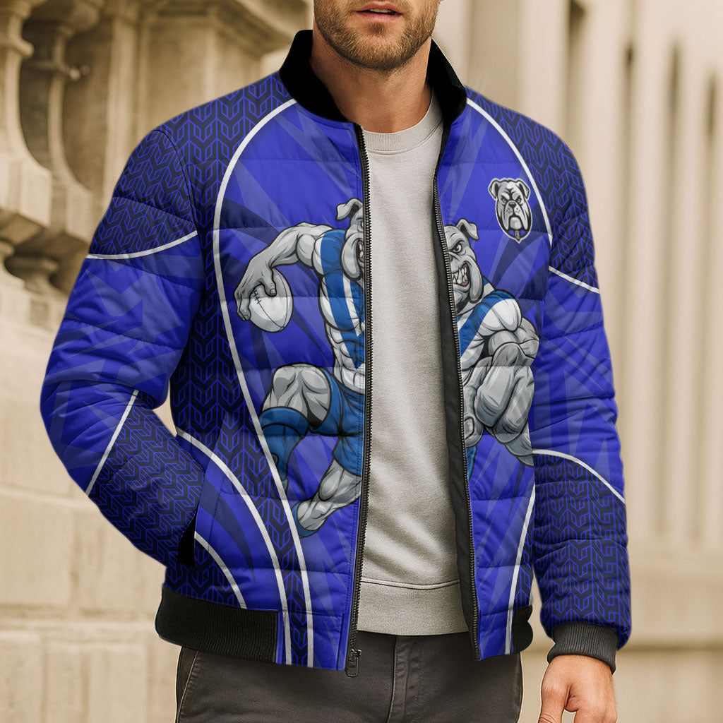 Canterbury Bankstown Bulldogs Rugby Mascot Bomber Puffer Jacket Australian Rugby Culture - Tribal Inspired Bulldog