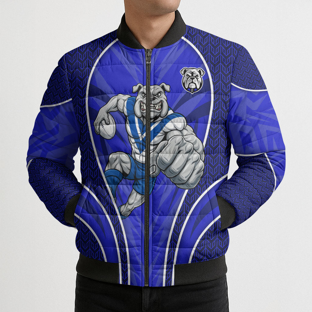 Canterbury Bankstown Bulldogs Rugby Mascot Bomber Puffer Jacket Australian Rugby Culture - Tribal Inspired Bulldog
