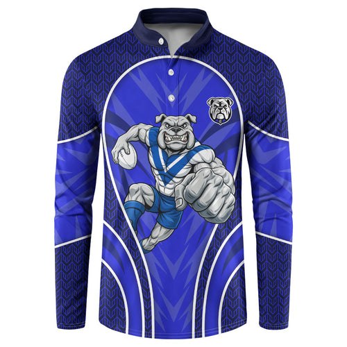 Canterbury Bankstown Bulldogs Rugby Mascot Button Sweatshirt Australian Rugby Culture - Tribal Inspired Bulldog